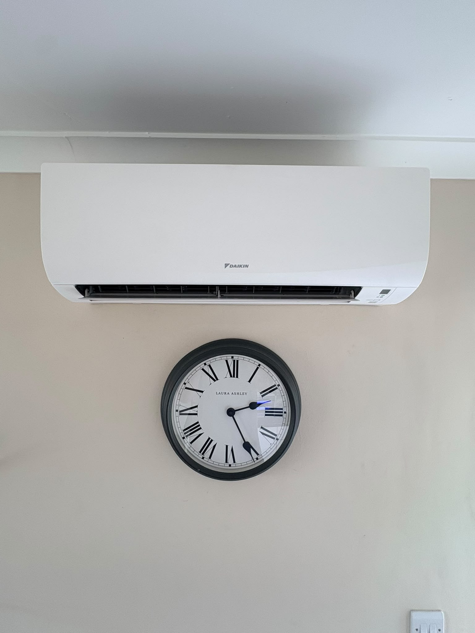 Close view of the installed indoor unit