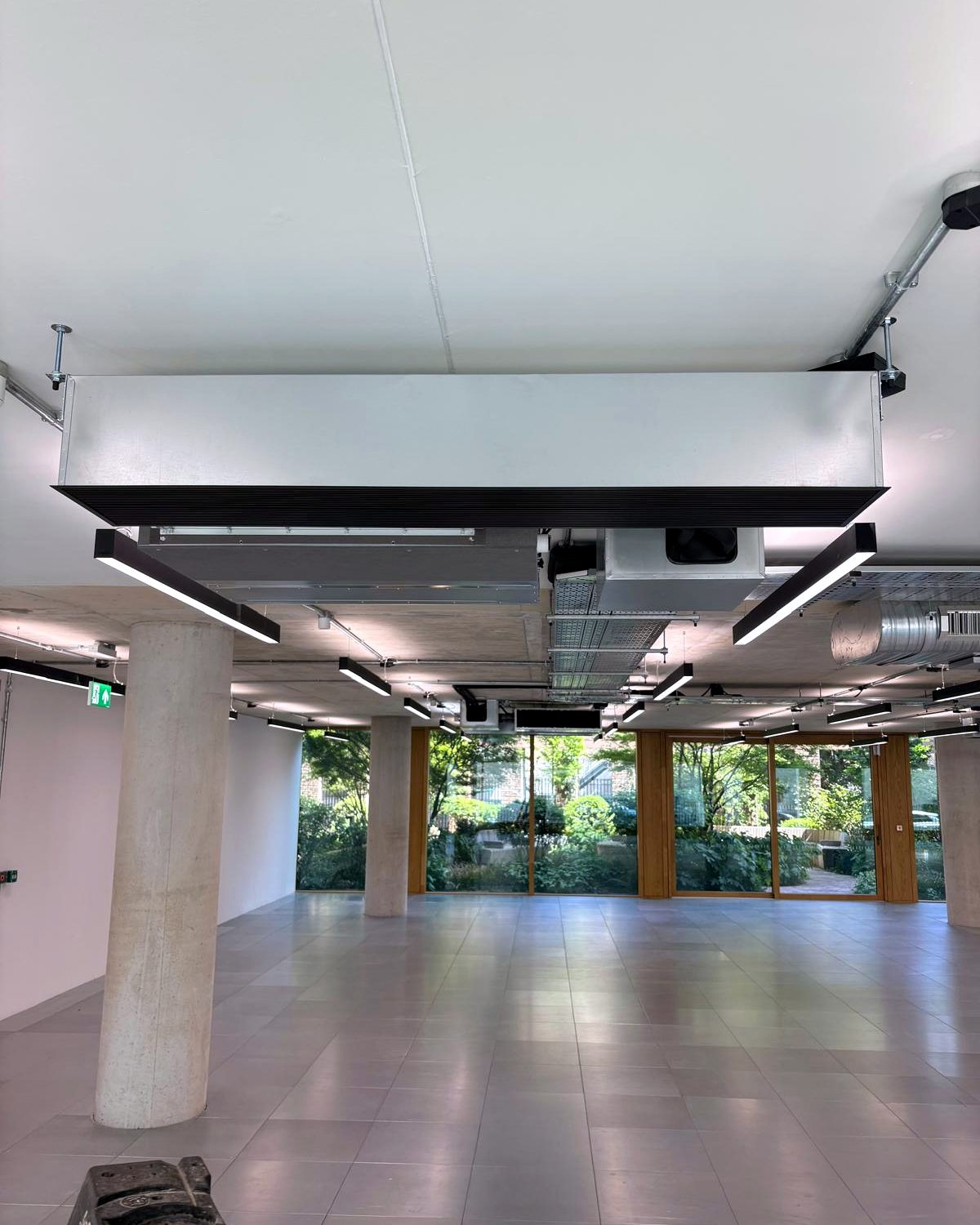 Commercial fit-out with air conditioning ductwork