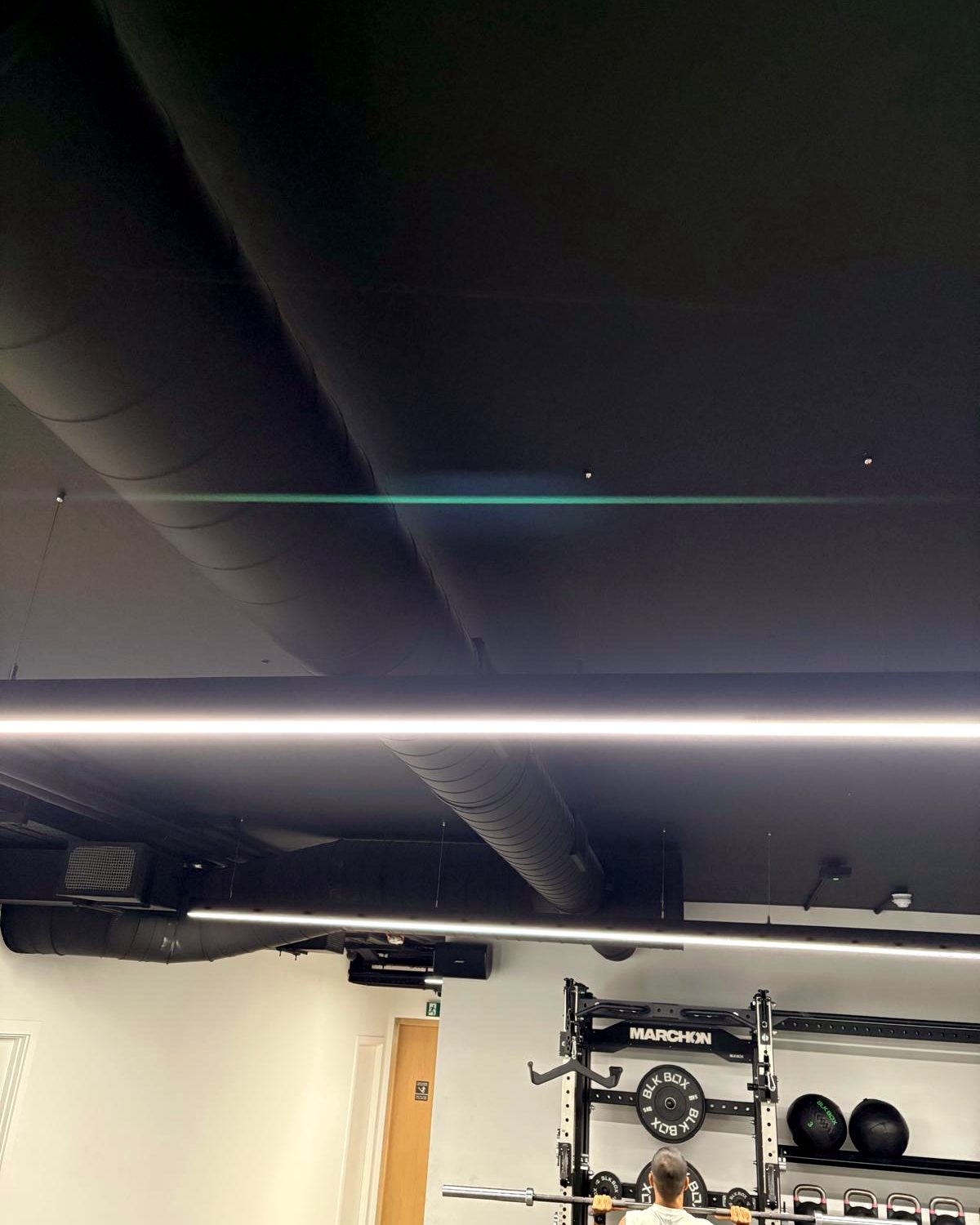 Commercial fit-out showing installed air conditioning system