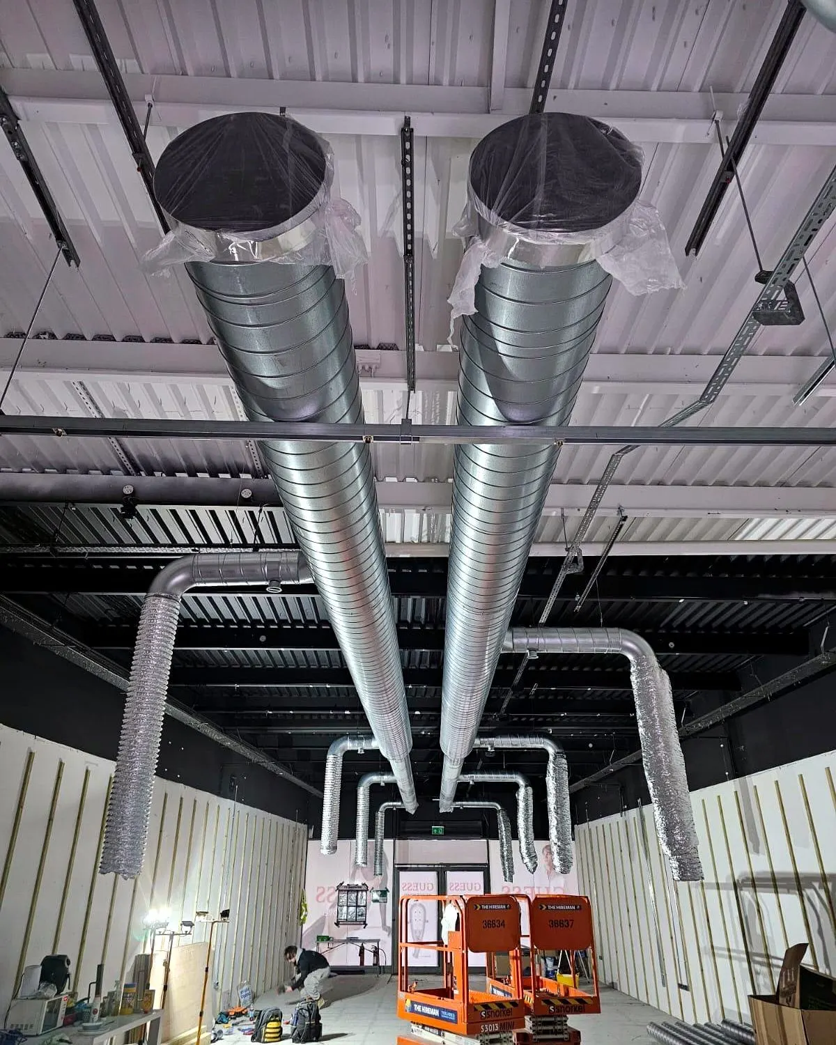 Gym interior with air conditioning system
