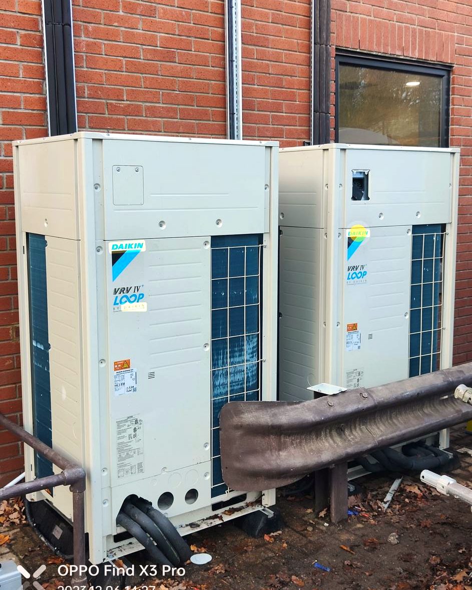 Gym air conditioning system in operation