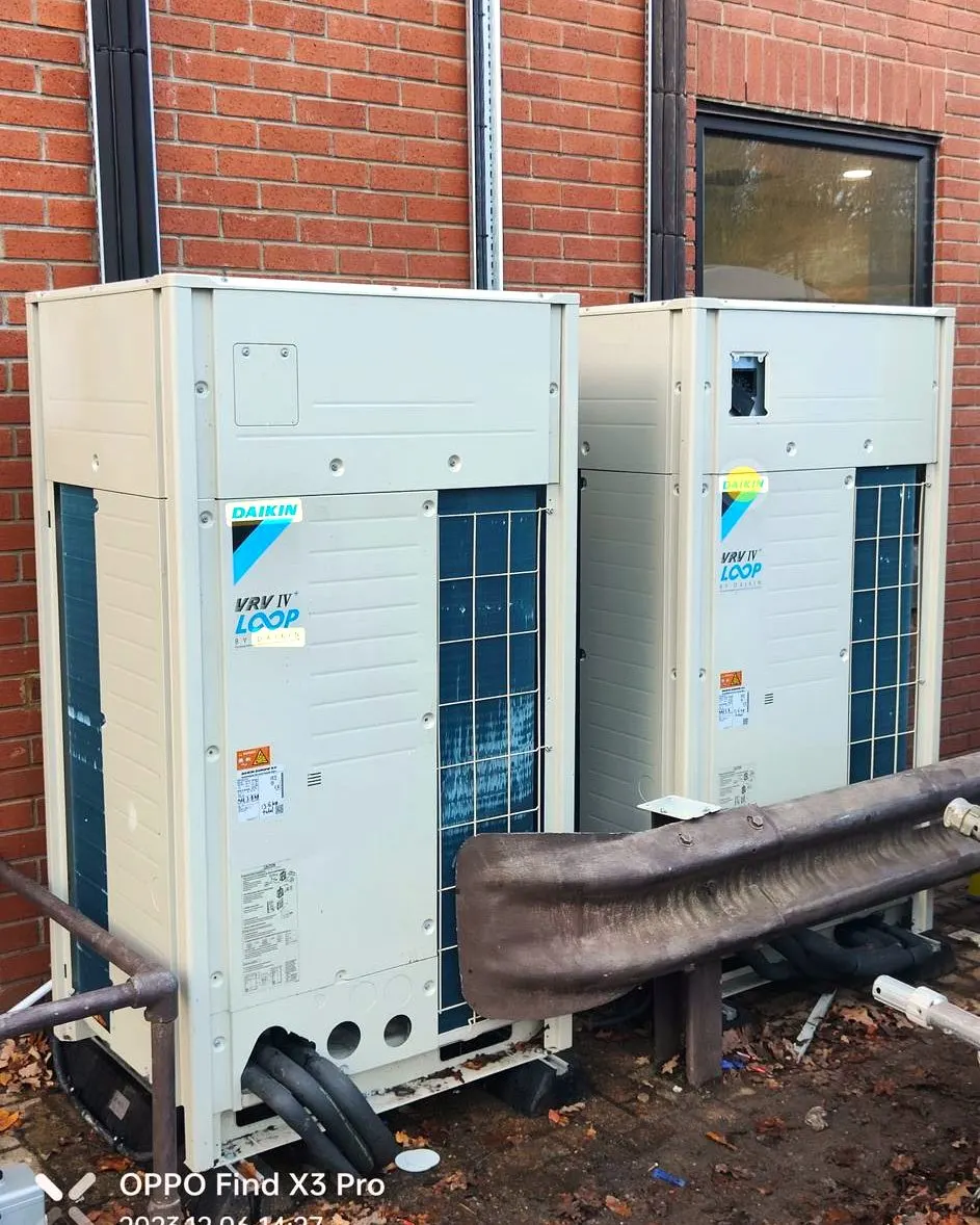 Gym air conditioning system in operation